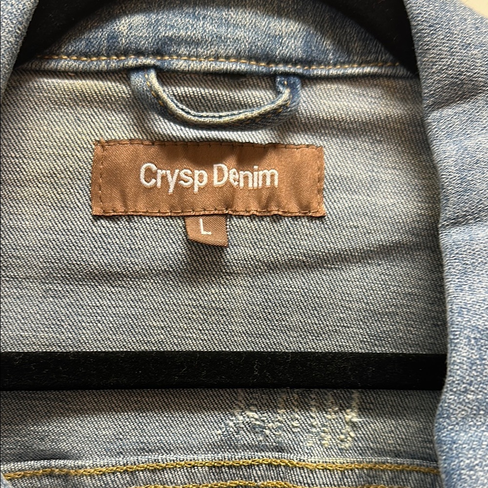 Crysp Denim Jacket With Patchwork Large - image 2
